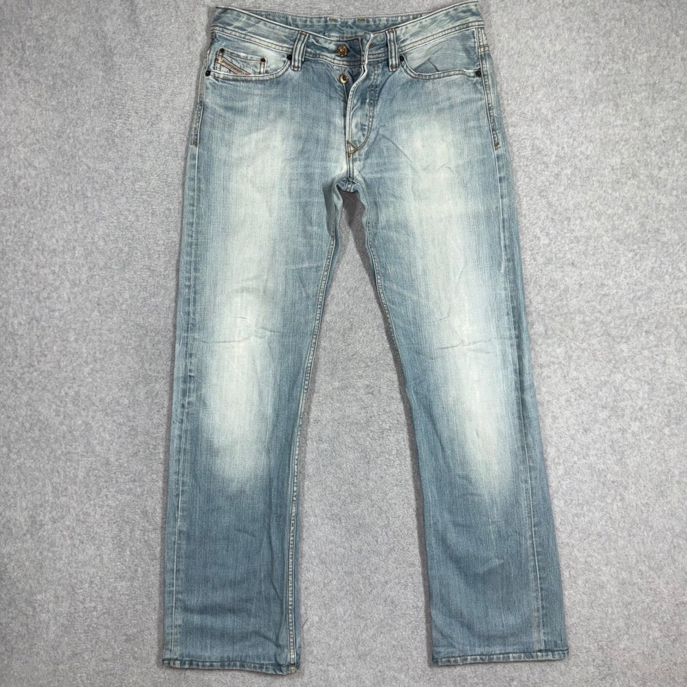 Diesel Viker Regular Straight Leg Jeans Light Wash Blue Denim Mens 32x34 008Y7